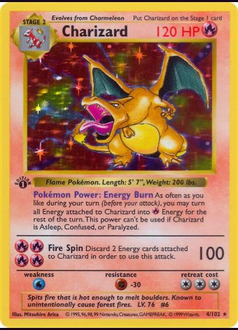 Base Set Shadowless 1st Edition Charizard